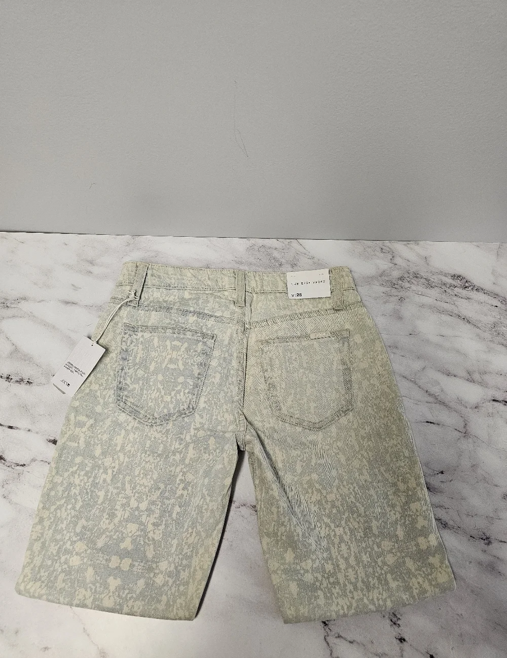 Joe's Jeans The High Water Ankle Mid Rise Blue White‎ Jeans 25W NWT